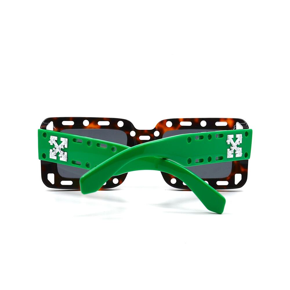 OFF-WHITE 0ER1025 HAVANA GREEN GREY WOMEN'S AUTHENTIC SUNGLASSES - Picture 9 of 12